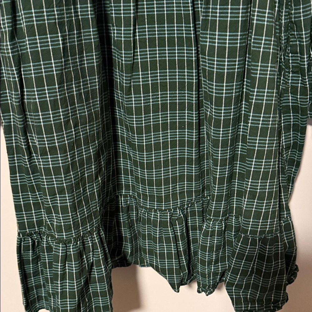 Universal Thread Plaid Long Sleeve Dress in Forest Green - Picture 6 of 10